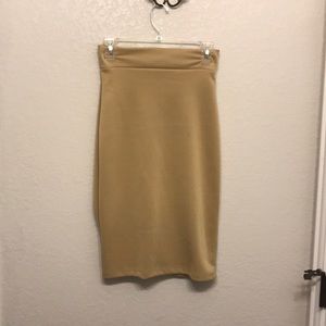 Tan pencil skirt